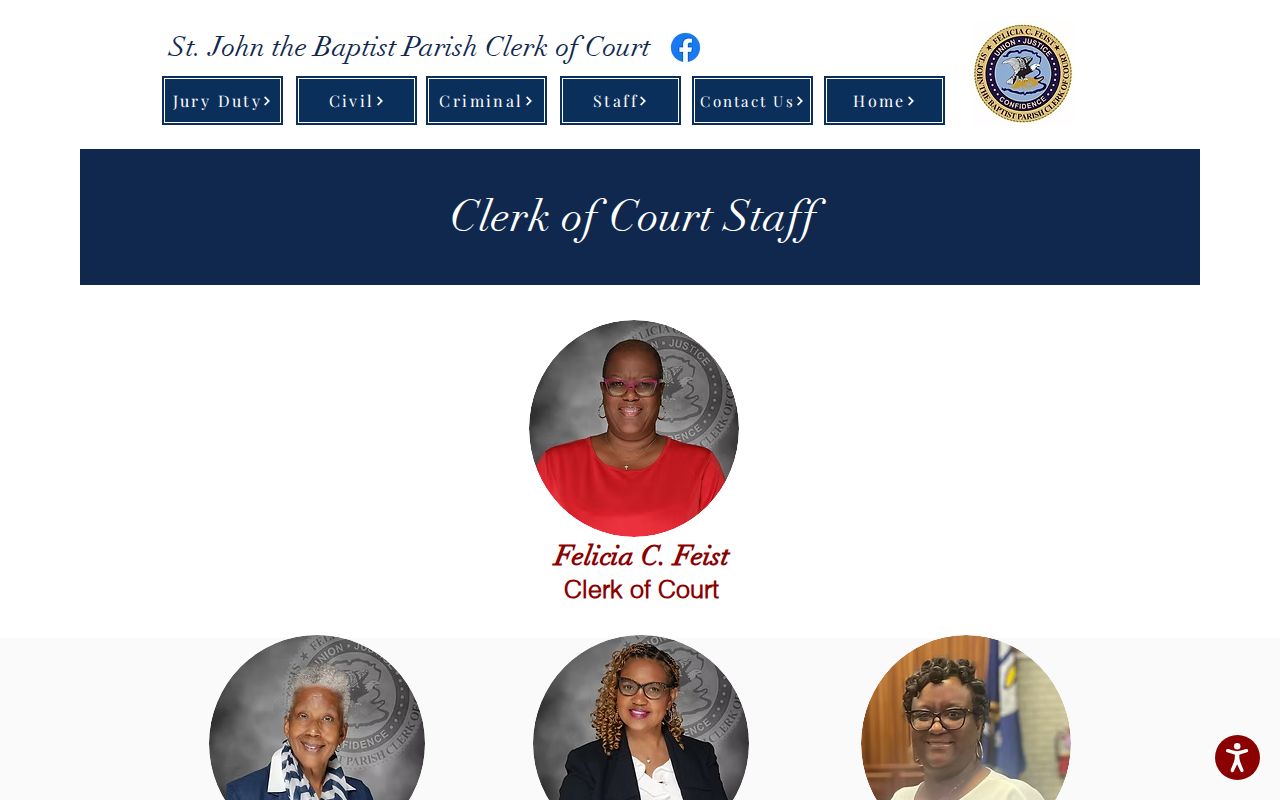 St. John the Baptist Parish Clerk of Court team information